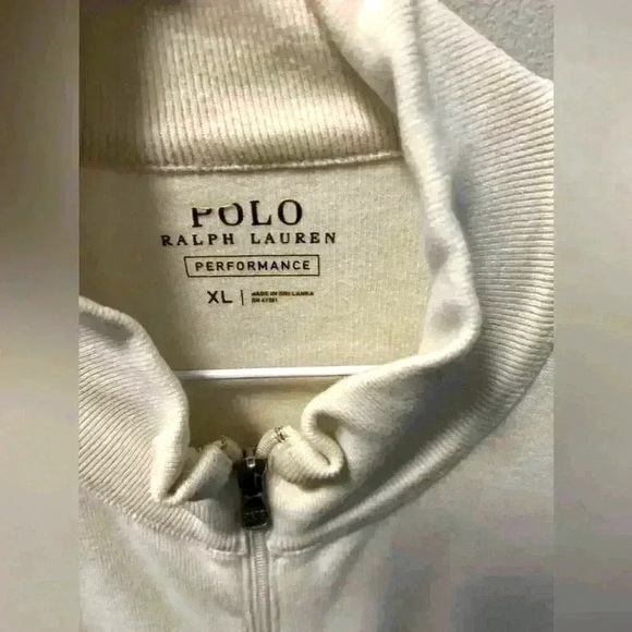 Polo Ralph Lauren Mens XL Performance Track Jacket Cream Cotton Poly - Picture 2 of 6